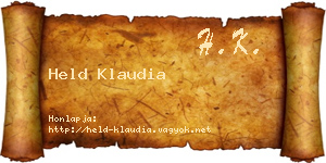 Held Klaudia névjegykártya